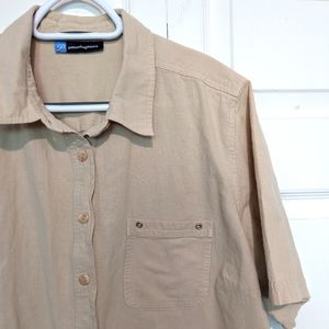 Cream Button-up Shirt by Penningtons - 1X - Y2K